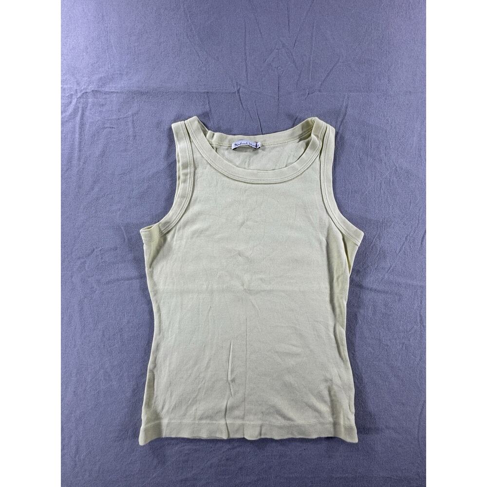 Michael Stars 100% Cotton Sleeveless Tank Top, One Size, Pale Yellow